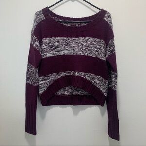 Take Out Cropped Burgundy Sweater Size Large